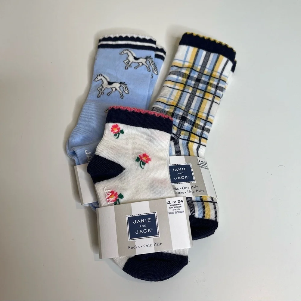 Janie and Jack socks size 12-24 months